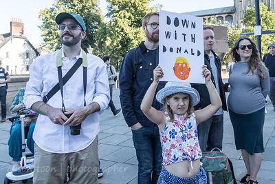Protest in Norwich, Norfolk, UK during Donald Trump's visit