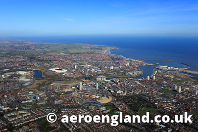 aerial photograph of Sunderland Tyne & Wear North East England UK