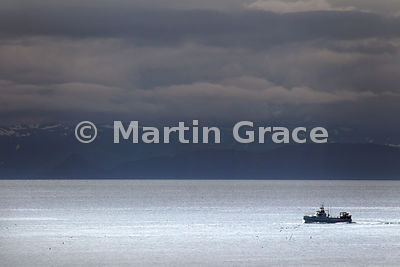 Fishing boat on Breidafjordur (Breida Fjord), West Fjords, Iceland