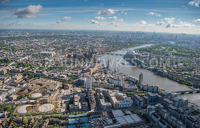 Aerial view of London Chelsea Harbour and Imperial Wharf