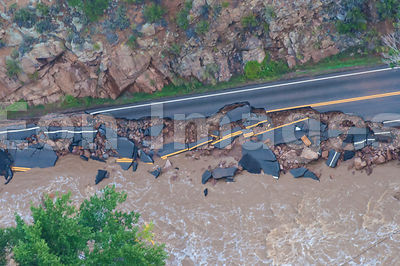 Colorado flood: road damage along Big Thompson River
