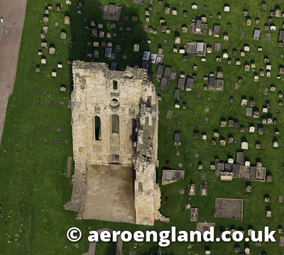 aerial photograph of Tynemouth Priory , Tyne & Wear North East England UK