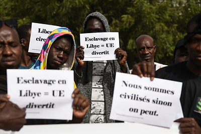 Manifestation de soutien aux victimes de l'esclavage en Libye et partout dans le monde.