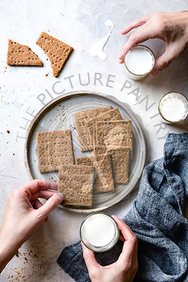 Homemade crackers being prepared