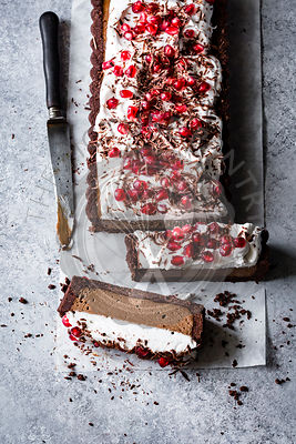 Chocolate Pomegranate Cream Vegan Tart