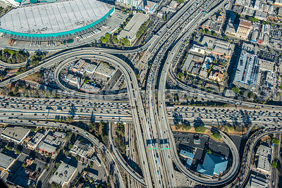Aerial view of Los Angeles, California. USA