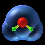 Water molecule ball and stick ortho b