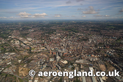 aerial photograph of Leeds Yorkshire England UK