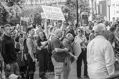Protest in Norwich, Norfolk, UK during Donald Trump's visit