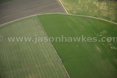 Aerial view of crop fields, Tierra de Pinares, Spain