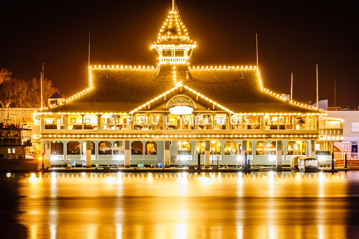Image Newport Beach Balboa Pavilion at Night Picture Large Canvas