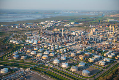 Aerial view of Stanlow Refinery, an oil refinery in Ellesmere Port