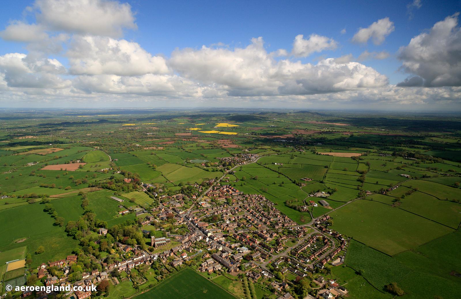aeroengland aerial photograph of the Cheshire Plain at Malpas England UK