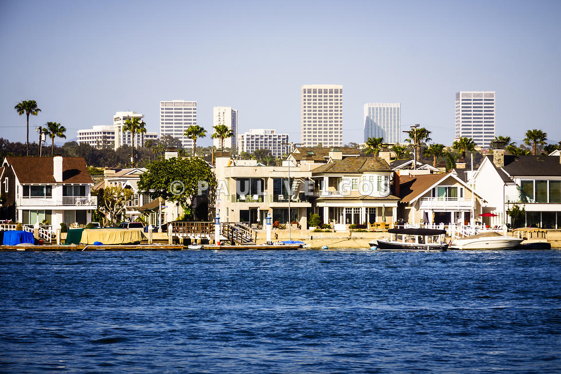 Image Newport Beach Skyline and Waterfront Homes Picture Large Canvas