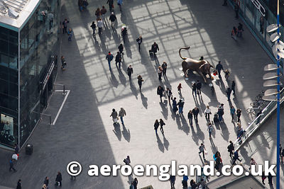 aerial photograph of the Bull in the Bull Ring Shopping Centre Birmingham UK
