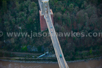 Aerial view of Clifton Suspension Bridge, Bristol