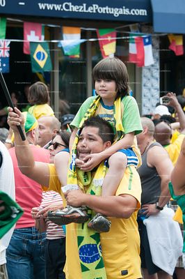 Hundreds in Montreal Canada celebrate Brazil's win