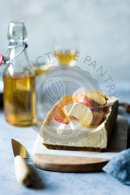 Cheesecake with Elderflower Peaches