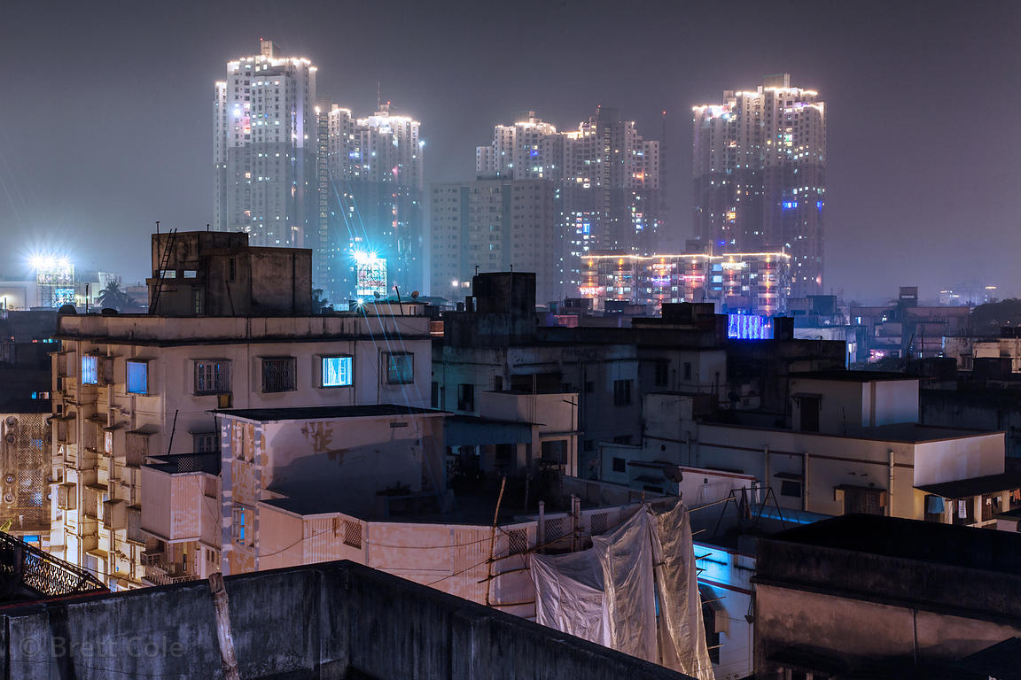 Brett Cole Photography Night view of 35story apartment buildings