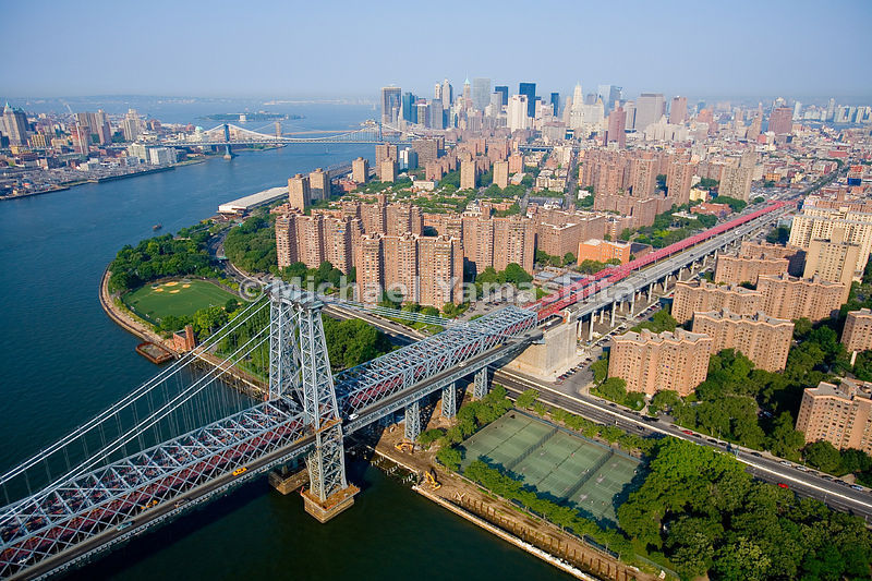 MichaelYamashita An aerial view of a soccer field in East River Park