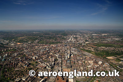 aerial photograph of Sheffield South Yorkshire, England UK