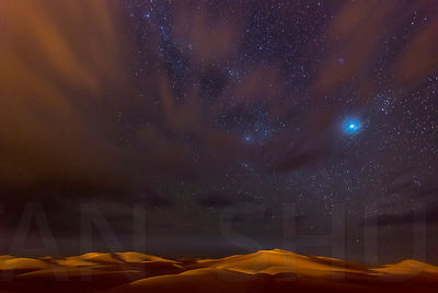 Stars, Dunes and Clouds in Marzuga Desert