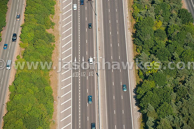 Aerial view of dual carriageway
