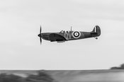 Spitfire low-level flying black and white version