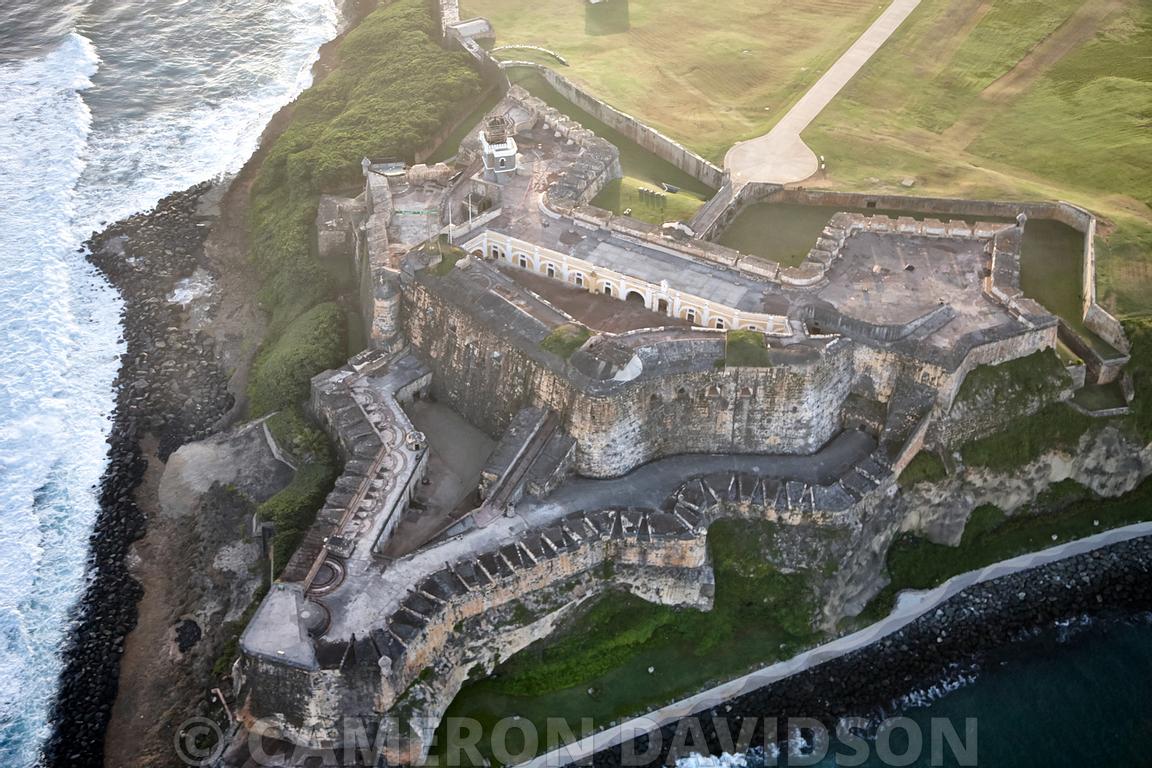 Aerial Stock Aerial Photograph of El Morro Fort in Old San Juan