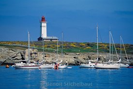 France, Finistère (29), le Forêt-Fouesnant, îles de Glenan, île de Penfret, Phare de île de Penfret