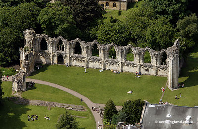 aerial photograph of St Marys Abbey York