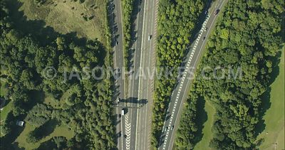 London Aerial Footage Motorway junction with flyovers