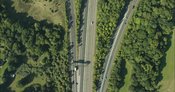 London Aerial Footage Motorway junction with flyovers