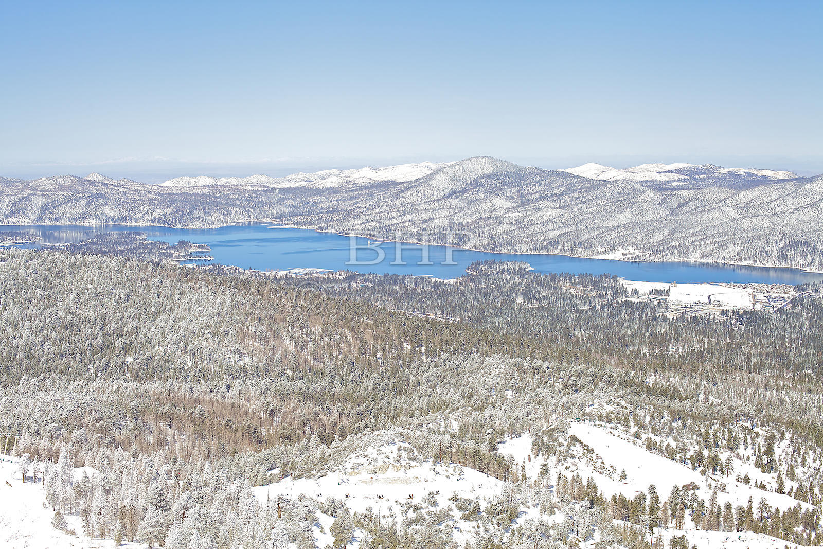 Brent Haywood Photography Big Bear Lake Winter Aerial Photo