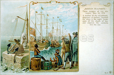 Postcard commemorates Boston Tea Party