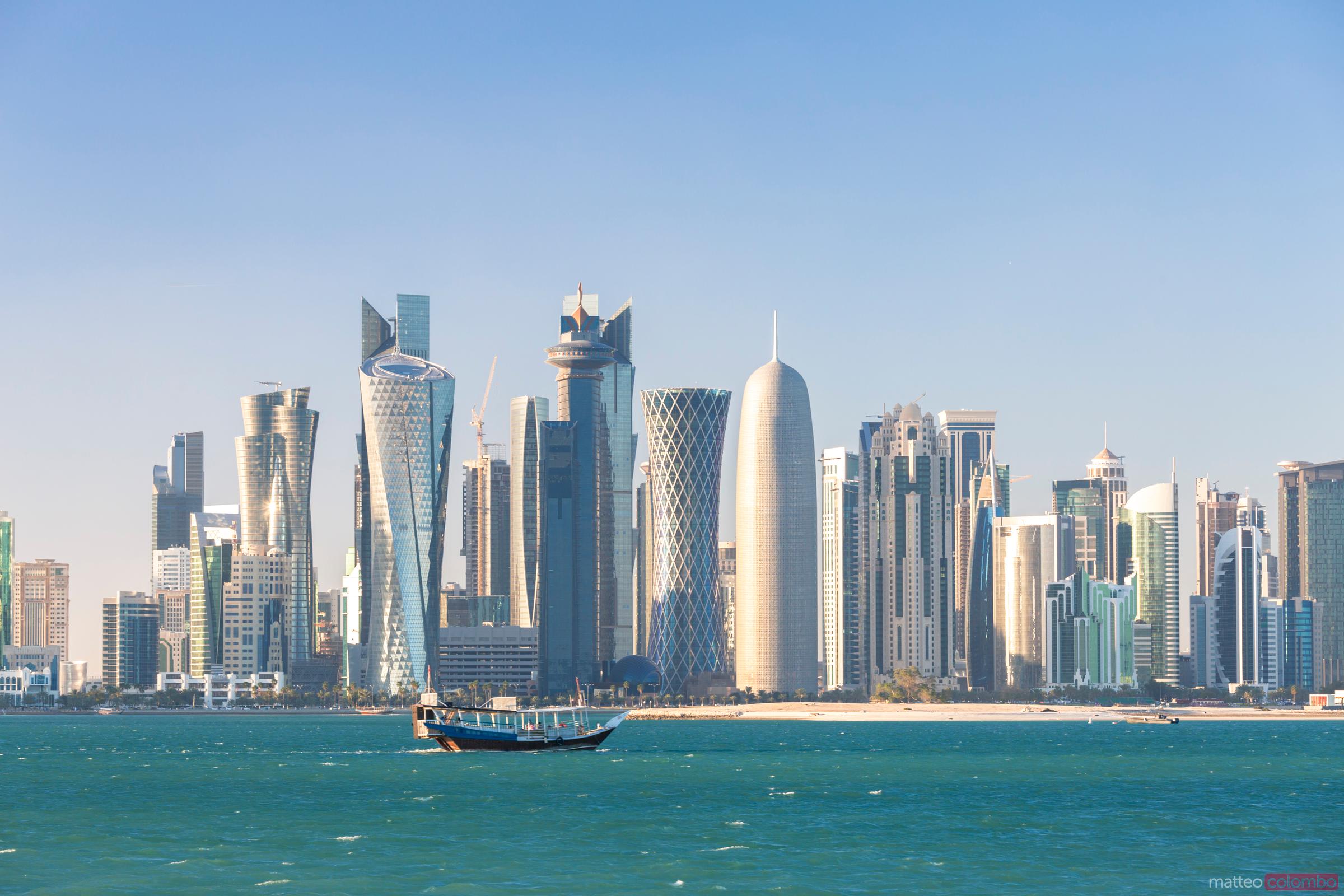 Matteo Colombo Travel Photography Doha skyline at daytime, Qatar