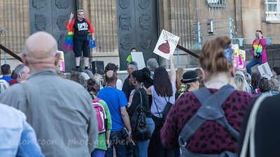Protest in Norwich, Norfolk, UK during Donald Trump's visit