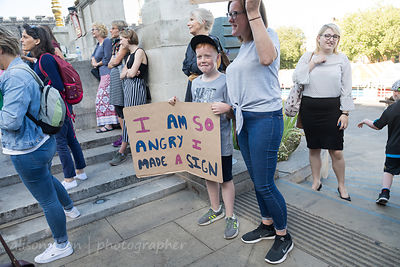 Protest in Norwich, Norfolk, UK during Donald Trump's visit