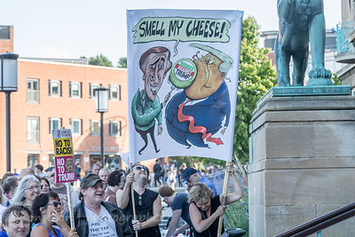 Protest in Norwich, Norfolk, UK during Donald Trump's visit