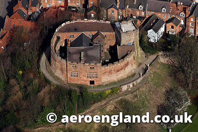 aerial photograph of Tamworth Castle Staffordshire England UK