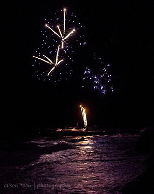 New Year's Day fireworks at Cromer Pier