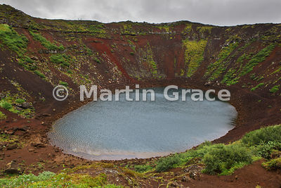 Kerid Caldera, a 6500-year-old volcanic scoria crater in Iceland's Western Volcanic Zone
