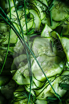 Dill and chive cucumber salad
