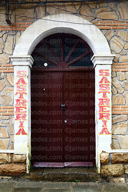 Entrance of sasteria / tailor's shop, Tarija, Bolivia