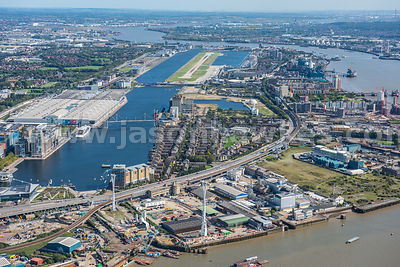 Silvertown and City Airport, aerial view, London Borough of Newham.