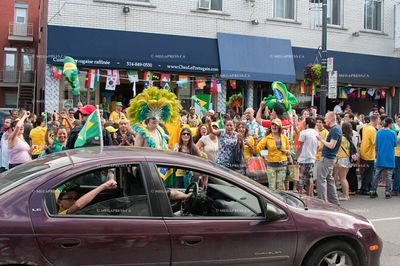 Hundreds in Montreal Canada celebrate Brazil's win
