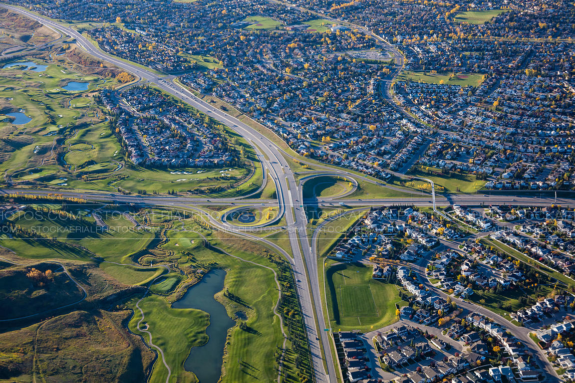 Aerial Photo Beddington Trail NW at Country Hills Blvd, Calgary