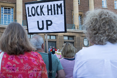 Protest in Norwich, Norfolk, UK during Donald Trump's visit