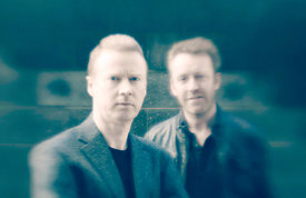 Kyle MacRae and Allan Guthrie (duo pics) and Ray Banks (author - solo pics).September 2011..Picture Copyright:.Iain McLean,.79 Earlspark Avenue,.Glasgow.G43 2HE.07901 604 365.photomclean@googlemail.com.www.iainmclean.com.All Rights Reserved