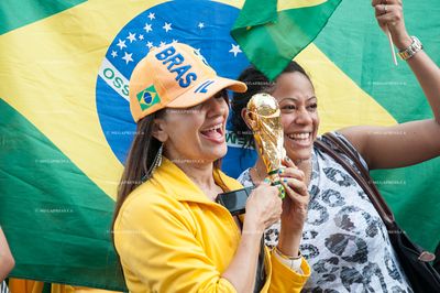 Hundreds in Montreal Canada celebrate Brazil's win